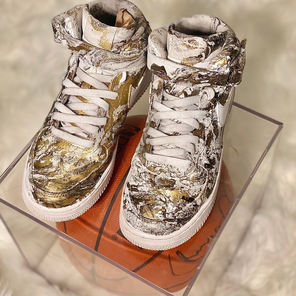 Nike Gold Splat Custom AF1